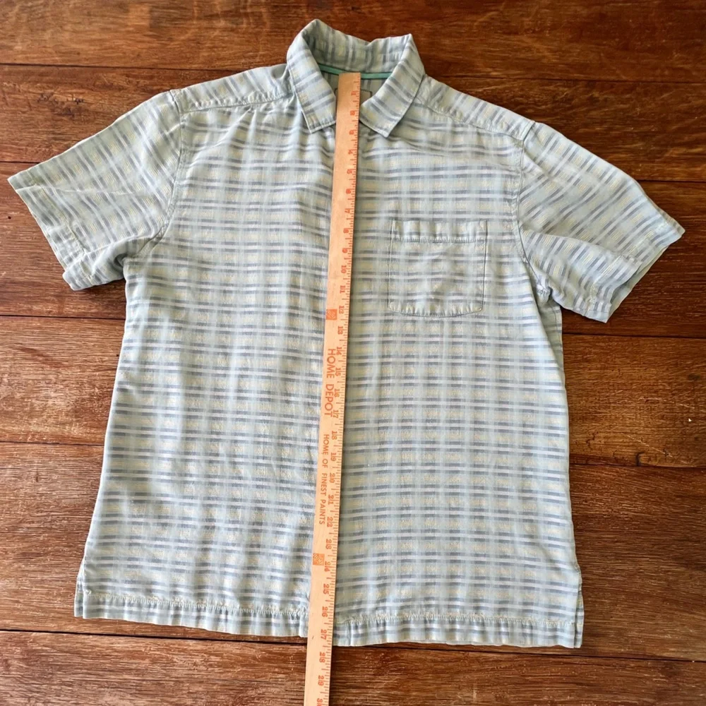 Tommy Bahama Silk Cotton Blend Shirt Pixel In Paradise Camp Shirt Blue Aloha Med - Picture 13 of 16